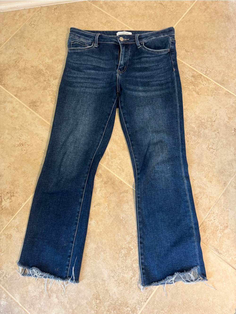 Dark Blue Frayed Hem Women’s Jeans LoverVet 29